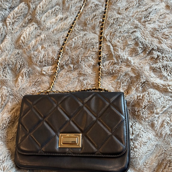 Aldo Quilted Black Crossbody with Gold Accents - Picture 5 of 5